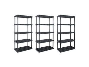 Gracious Living Knect A Shelf Heavy Duty Storage 5 Tier Shelving Unit (3 Pack) Gracious Living Knect A Shelf Heavy Duty Storage 5 Tier Shelving Unit (3 Pack)