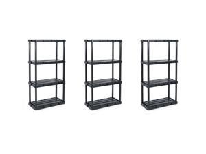 Gracious Living Knect A Shelf Light Fixed Storage 4 Shelf Shelving Unit (3 Pack) Gracious Living Knect A Shelf Light Fixed Storage 4 Shelf Shelving Unit (3 Pack)