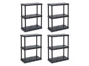 Gracious Living Knect A Shelf Light Fixed Storage 3 Shelf Shelving Unit (4 Pack) Gracious Living Knect A Shelf Light Fixed Storage 3 Shelf Shelving Unit (4 Pack)