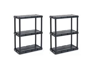 Gracious Living Knect A Shelf Light Fixed Storage 3 Shelf Shelving Unit (2 Pack) Gracious Living Knect A Shelf Light Fixed Storage 3 Shelf Shelving Unit (2 Pack)