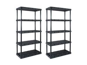Gracious Living Knect A Shelf Heavy Duty Storage 5 Tier Shelving Unit (2 Pack) Gracious Living Knect A Shelf Heavy Duty Storage 5 Tier Shelving Unit (2 Pack)