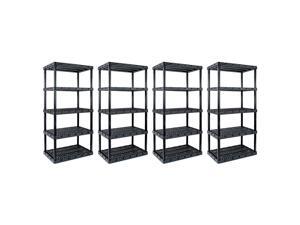 Gracious Living Knect A Shelf Heavy Duty Storage 5 Tier Shelving Unit (4 Pack) Gracious Living Knect A Shelf Heavy Duty Storage 5 Tier Shelving Unit (4 Pack)