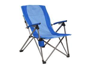 Kamp-Rite Folding Reclining Camping Chair w/ 3 Positions, Cupholder, & Bag, Blue