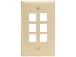 Leviton 41080-6IP 6-Port QuickPort Wall Plate, Ivory