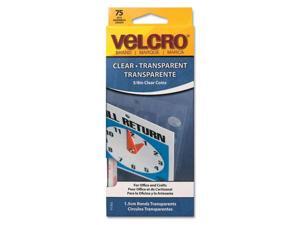 Velcro 91302 Sticky-Back Hook & Loop Fasteners  5/8   Diameter Coins  Clear  75 per Pack
