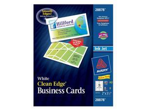 Avery 28878 2in X 3-1/2in White Clean Edge Business Cards 80 Count Avery 28878 2in X 3-1/2in White Clean Edge Business Cards 80 Count