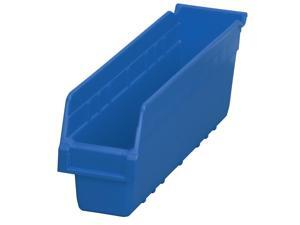 AKRO-MILS 30048BLUE Blue Shelf Bin, 17-7/8"L x 4-1/8"W x 6"H AKRO-MILS 30048BLUE Blue Shelf Bin, 17-7/8"L x 4-1/8"W x 6"H