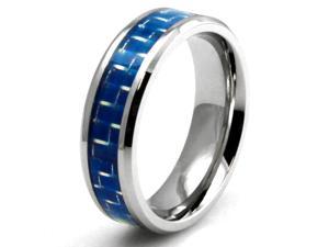Tioneer R30237-120 Stainless Steel Ring with Blue Carbon Fiber