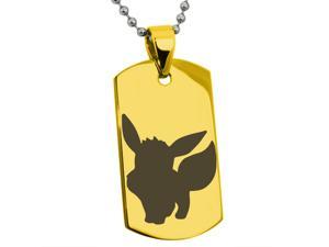 Gold Plated Stainless Steel 1st Gen Eevee Pokémon Engraved Dog Tag