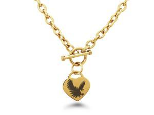 Gold Plated Stainless Steel Ho-Oh Pokémon Heart Charm Necklace