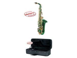 Hawk Colored Student Green Alto Saxophone with Case, Mouthpiece and Reed Hawk Colored Student Green Alto Saxophone with Case, Mouthpiece and Reed
