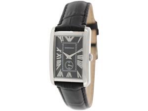 Emporio Armani Men's Classic AR1636 Black Leather Quartz Watch with Black Dial Emporio Armani Men's Classic AR1636 Black Leather Quartz Watch with Black Dial