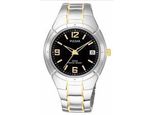 Pulsar PXH172 Men's Quartz Two Tone Black Dial Stainless Steel Watch Pulsar PXH172 Men's Quartz Two Tone Black Dial Stainless Steel Watch