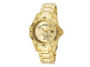 Invicta Women's Pro Diver Gold Tone Diver 18k Gold Plated Stainless Steel