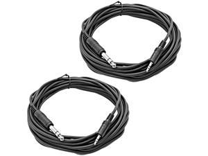 2 Pack of 10 Foot 1/4 Inch TS Patch Cables 1 White and 1 Black Seismic Audio 10 Professional Audio Unbalanced 1/4 Patch Cords SASTSX-10White-1B1W 