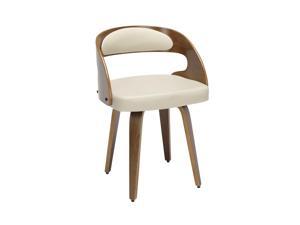 OFM 161 Collection Mid Century Modern 18" Bentwood Frame Dining Chairs with Vinyl Back and Seat Cushion, in Walnut/Ivory (161-WV18A-IVY) OFM 161 Collection Mid Century Modern 18" Bentwood Frame Dining Chairs with Vinyl Back and Seat Cushion, in Walnut/Ivory (161-WV18A-IVY)