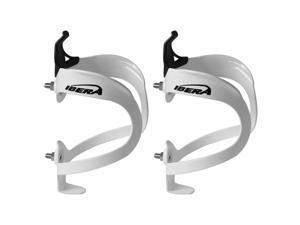 Cycling Ibera White Lightweight Aluminum Water Bottle Holder Pair Cycling Ibera White Lightweight Aluminum Water Bottle Holder Pair