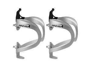 Cycling Ibera Silver Lightweight Aluminum Water Bottle Holder Pair Cycling Ibera Silver Lightweight Aluminum Water Bottle Holder Pair