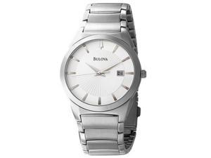 Bulova Silver DIal Stainless Steel Mens Watch 96B015