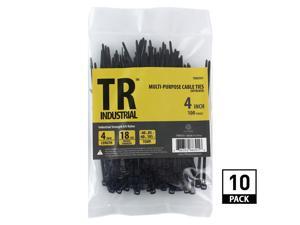 TR Industrial Multi-Purpose UV Resistant Black Cable Ties, 4 inches, 1000 Pack TR Industrial Multi-Purpose UV Resistant Black Cable Ties, 4 inches, 1000 Pack