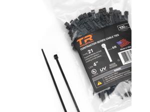 TR Industrial Contractor Series UV Cable Ties (100-Piece), 4", Type 21, Made in USA TR Industrial Contractor Series UV Cable Ties (100-Piece), 4", Type 21, Made in USA