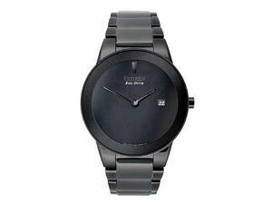 Citizen Eco-Drive Axiom Mens Black ION Plated Stainless Steel Watch AU1065-58E