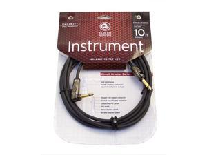 Planet Waves 10ft Circuit Breaker Instrument Cable - Right Angle End Planet Waves 10ft Circuit Breaker Instrument Cable - Right Angle End