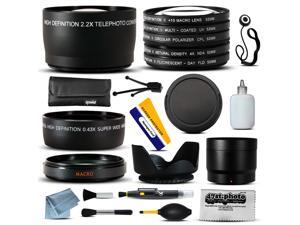 2.2x Extreme High Definitio 10 Piece Ultimate Lens Package For the Nikon D100 D200 D300 D300S D700 D7000 D7100 D3000 D3100 D3200 D5000 D5100 D5200 D5300 D40 D40X D50 D60 D70 D90 D80 Includes .43x High Definition II Wide Angle Panoramic Macro Fisheye Lens