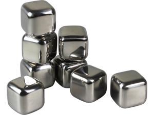 Tuscani 8 Stainless Steel Reusable Ice Cubes with Tongs Tuscani 8 Stainless Steel Reusable Ice Cubes with Tongs