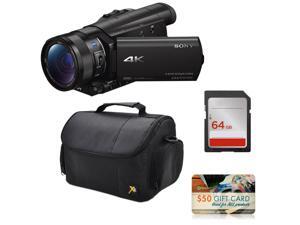 Sony FDR-AX100 4K Ultra HD Camcorder Video Camera + 64GB SD Card Memory, Carrying Case Sony FDR-AX100 4K Ultra HD Camcorder Video Camera + 64GB SD Card Memory, Carrying Case