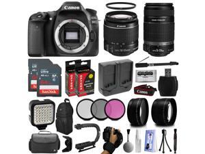Canon EOS 80D DSLR Digital Camera with EF-S 18-55mm IS STM + 55-250mm IS II Lens + 128GB Memory + 2 Extra Extended Batteries + Wide Angle + Telephoto + Filters + Backpack + Case + Video Light + Kit Canon EOS 80D DSLR Digital Camera with EF-S 18-55mm IS STM + 55-250mm IS II Lens + 128GB Memory + 2 Extra Extended Batteries + Wide Angle + Telephoto + Filters + Backpack + Case + Video Light + Kit
