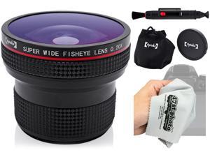 Opteka 0.20X Professional AF Fisheye Bundle with Microfiber and Lens Pen for Canon EF EOS 80D, 77D, 70D, 60D, 50D, 40D, 7D, 6D, 5D, 1Ds, Rebel T7i, T7s, T6s, T6i, T5i, T5, SL3, SL2 Digital SLR Cameras
