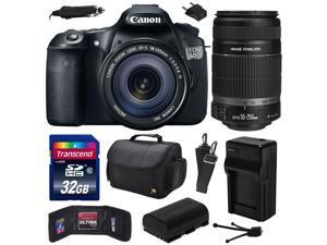 Canon EOS 60D 18 MP CMOS Digital SLR Camera with 18-135mm f/3.5-5.6 IS UD and EF-S 55-250mm f/4-5.6 IS II Lens with 32GB Memory + Large Case + Extra Battery + Travel Charger + Cleaning Kit 4460B004 Canon EOS 60D 18 MP CMOS Digital SLR Camera with 18-135mm f/3.5-5.6 IS UD and EF-S 55-250mm f/4-5.6 IS II Lens with 32GB Memory + Large Case + Extra Battery + Travel Charger + Cleaning Kit 4460B004