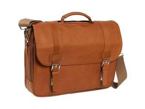 Kenneth Cole Reaction Show Business Colombian Leather Flapover Computer Case - Tan