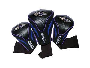 Team Golf 30294 Baltimore Ravens 3 Pack Contour Fit Headcover