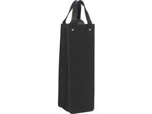 Piel Leather 3058 - BLK Single Wine Tote - Black Piel Leather 3058 - BLK Single Wine Tote - Black