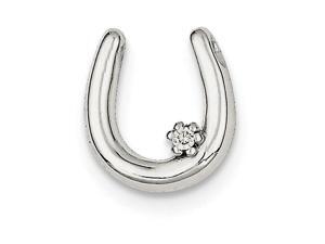 Finejewelers Sterling Silver Cubic Zirconia Horse Shoe Necklace