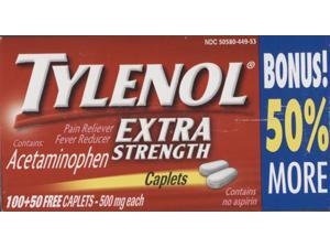 Tylenol Extra Strength 1 box of 100 caplets Pain Reliever, Fever Reducer Tylenol Extra Strength 1 box of 100 caplets Pain Reliever, Fever Reducer