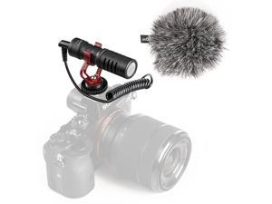 Movo VXR10 Universal Cardioid Condenser Video Microphone with Shock Mount, Deadcat Windscreen, & Case for Smartphones, DSLR Cameras & Camcorders