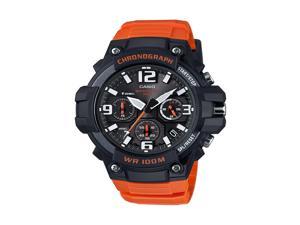 Men's Casio Black & Orange Chronograph Sports Watch MCW100H-4AV MCW100H-4A