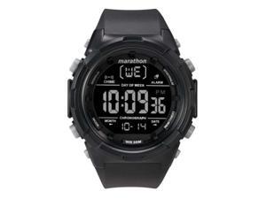 Timex Marathon Digital 50mm Resin Strap Watch - Black/Negative - TW5M22300 Timex Marathon Digital 50mm Resin Strap Watch - Black/Negative - TW5M22300