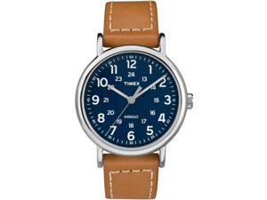 Timex Men's Weekender 40 Indiglo Brown/Blue Leather Strap Watch - TW2R42500 Timex Men's Weekender 40 Indiglo Brown/Blue Leather Strap Watch - TW2R42500