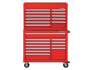 Combo Chest/Cabinet, 42 In, 22 Drw, Red Combo Chest/Cabinet, 42 In, 22 Drw, Red