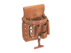 KLEIN TOOLS 5162T Tool Pouch,Leather,8-Pkts,Thong,Snap,Blk KLEIN TOOLS 5162T Tool Pouch,Leather,8-Pkts,Thong,Snap,Blk
