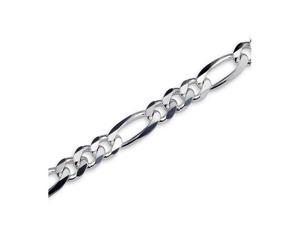 Polished .925 Sterling Silver Figaro Chain Bracelet