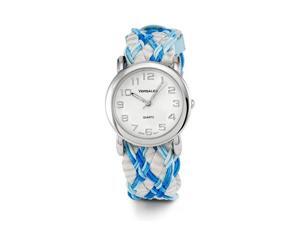 New Women's Blue Braided Fabric Band Quartz Watch New Women's Blue Braided Fabric Band Quartz Watch