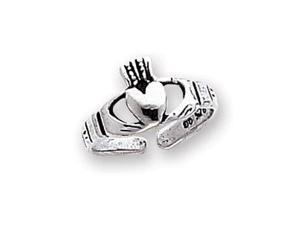 925 Sterling Silver Friendship Love Claddagh Toe Ring