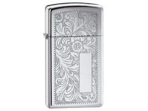 Zippo 1652 Windproof Slim Venetian High Polish Chrome Lighter Zippo 1652 Windproof Slim Venetian High Polish Chrome Lighter