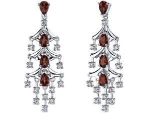 Captivating Seduction 4.00 Carats Garnet Dangle Earrings in Sterling Silver Captivating Seduction 4.00 Carats Garnet Dangle Earrings in Sterling Silver