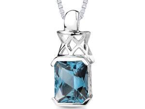 Oravo 5.00 ct Radiant Cut London Blue Topaz Pendant in Sterling Silver Oravo 5.00 ct Radiant Cut London Blue Topaz Pendant in Sterling Silver